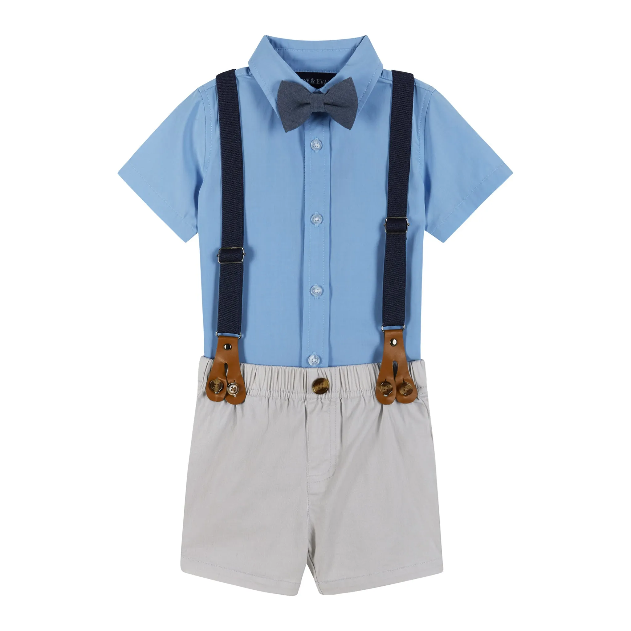 Infant 4-Piece Suspender Set | Blue