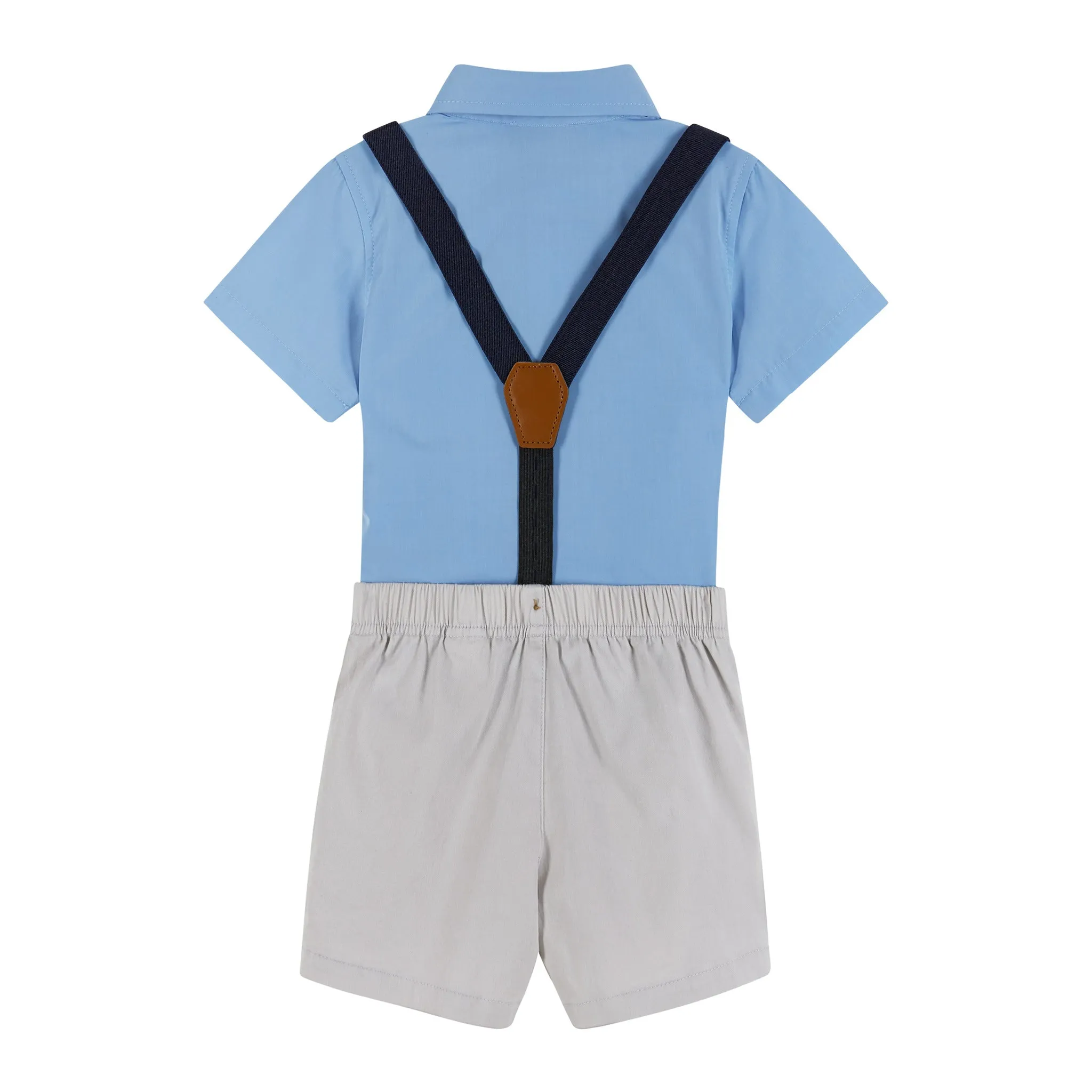 Infant 4-Piece Suspender Set | Blue