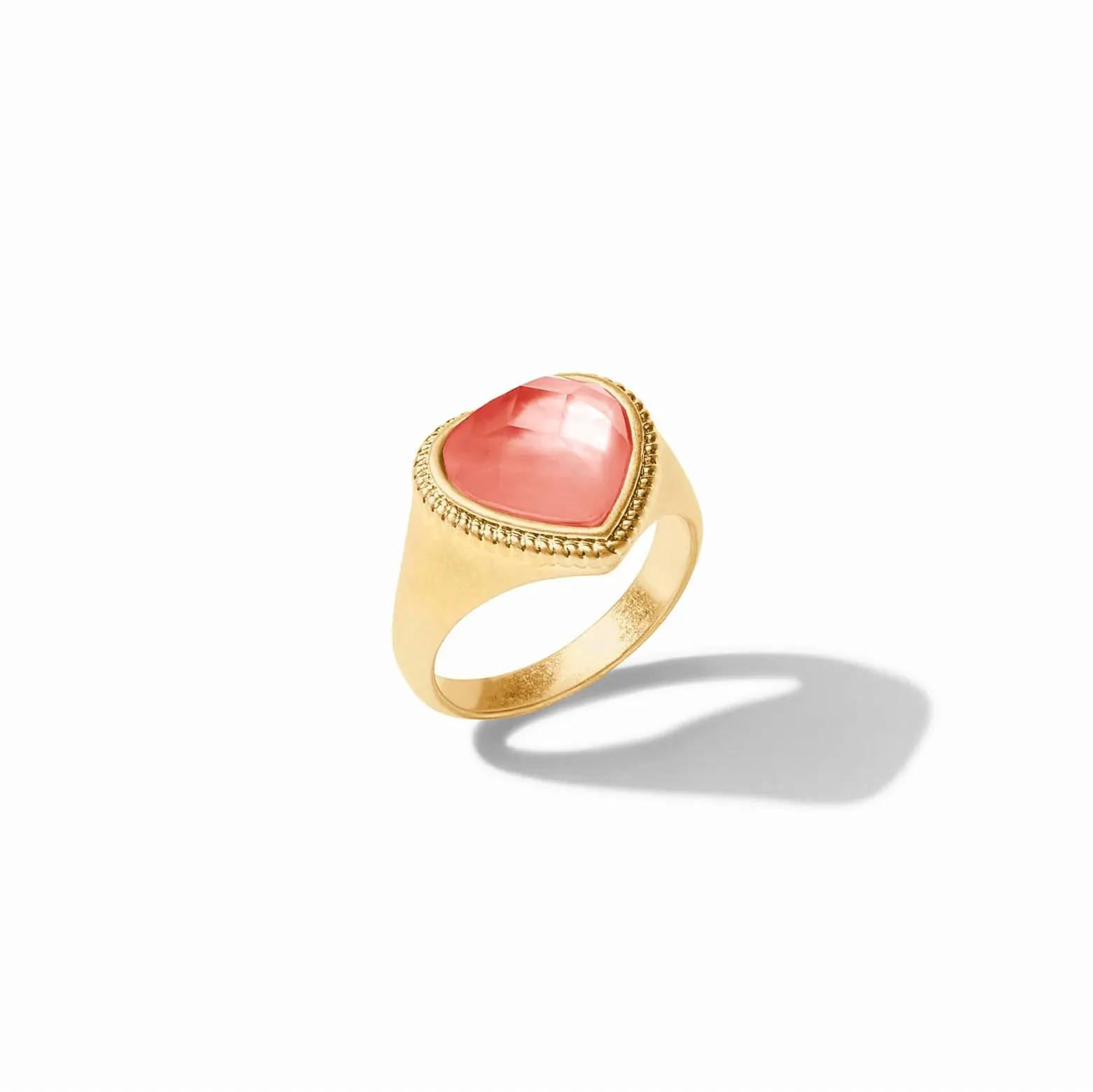 Julie Vos Heart Signet Ring, Blush Pink