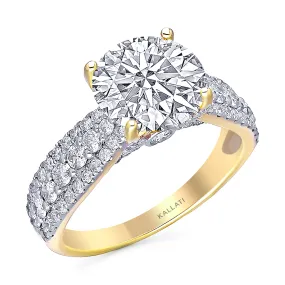 Kallati Eternal Round Solitaire Diamond Engagement Ring in 14K Yellow Gold