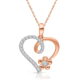 Kallati Rose Gold Diamond Eternal Heart Pendant