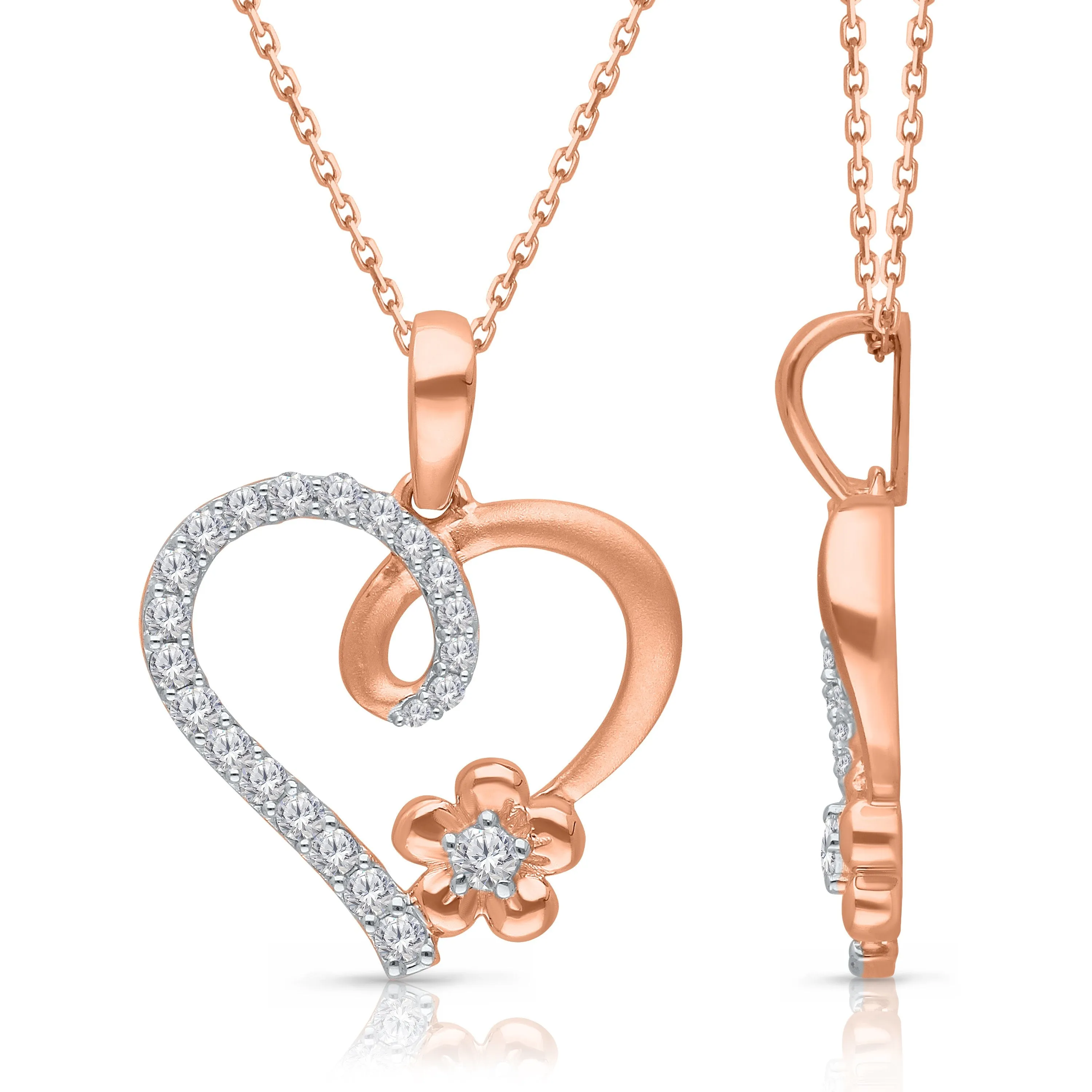 Kallati Rose Gold Diamond Eternal Heart Pendant