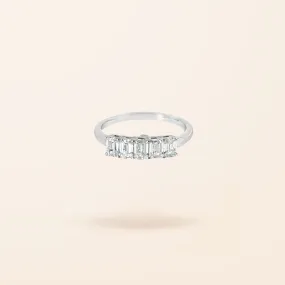 Lab Created Diamond 14K Gold Emerald Cut Five Stone Ring