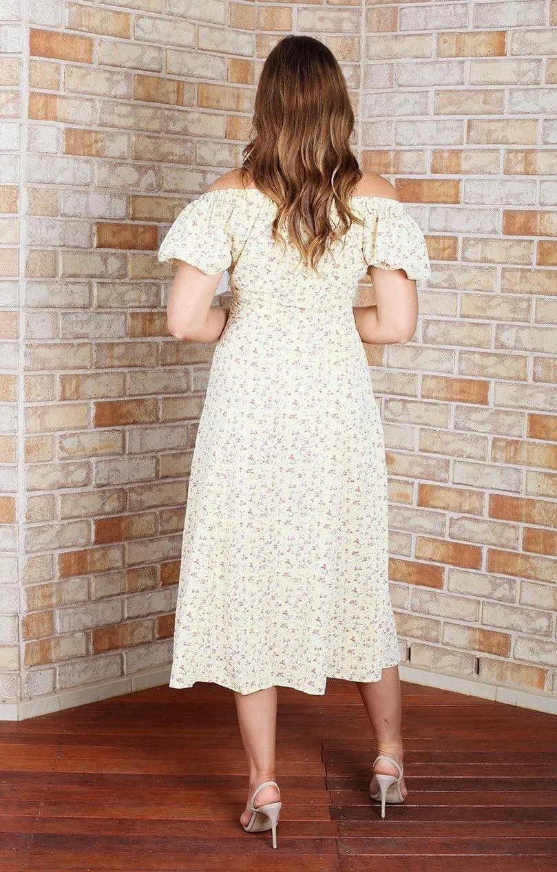 Laicey Midi  Dress - Dreamy yellow