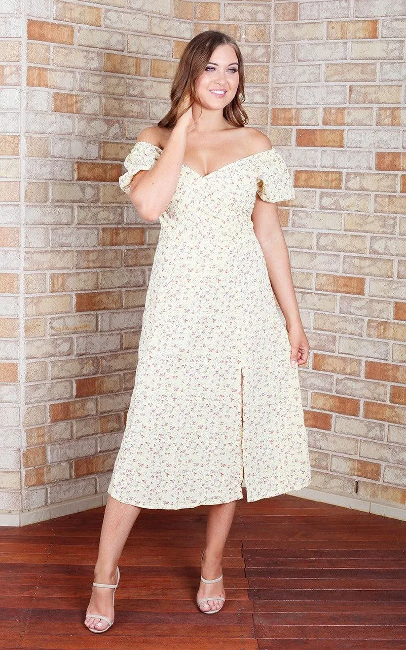 Laicey Midi  Dress - Dreamy yellow