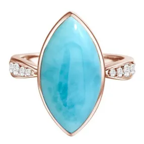 Larimar Mandorla Ring