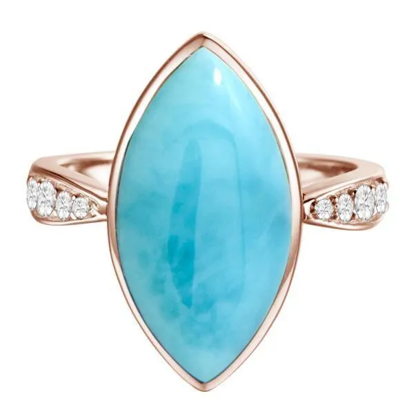 Larimar Mandorla Ring