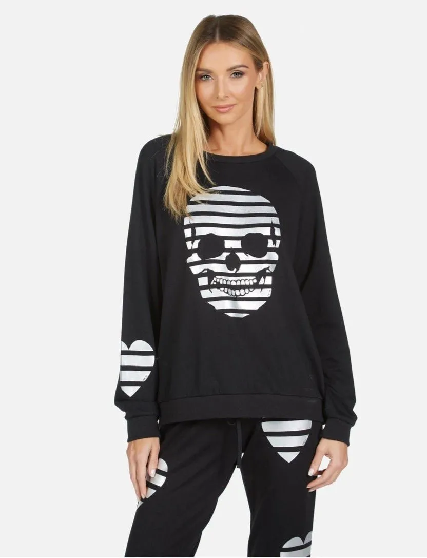 Lauren Moshi Noleta Stripe Skull Sweater