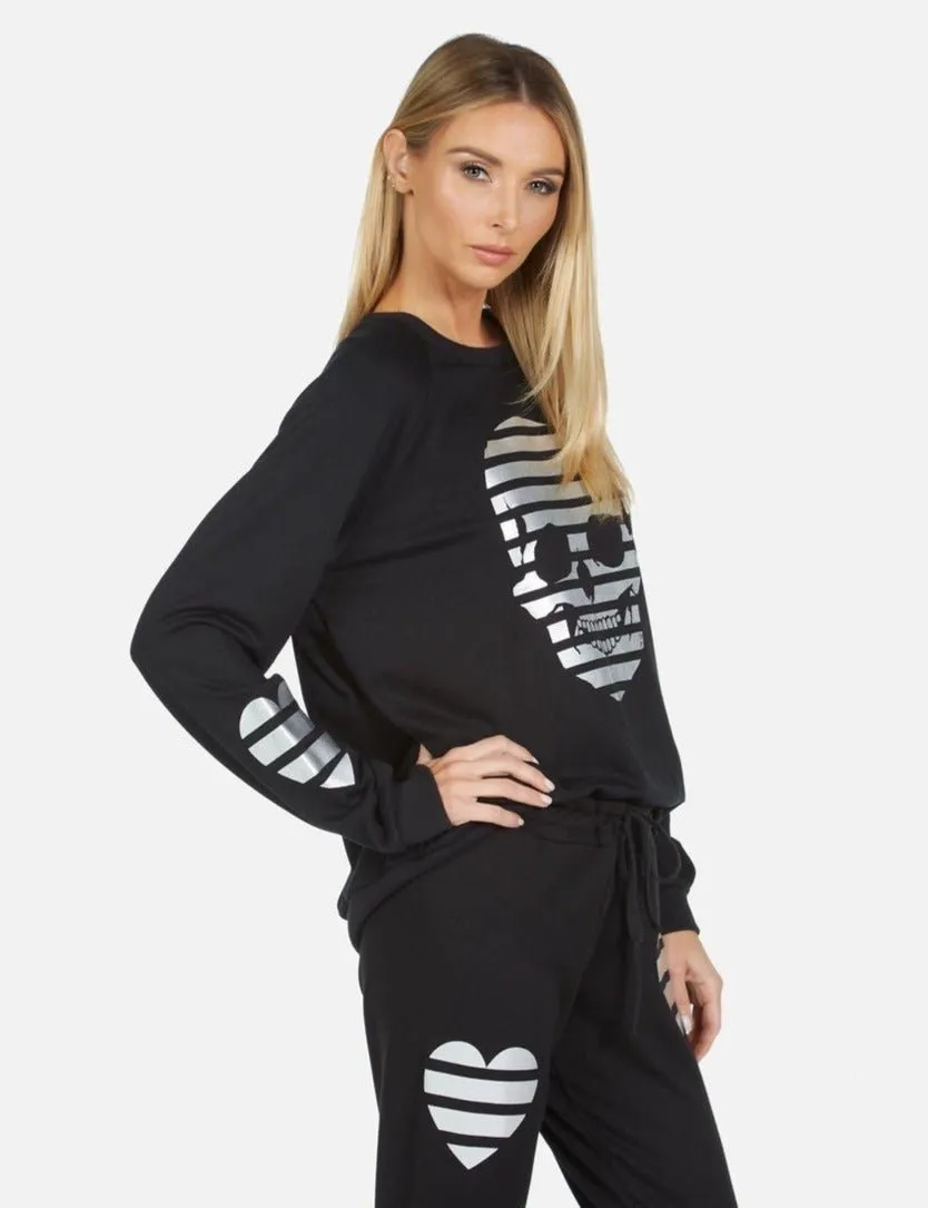 Lauren Moshi Noleta Stripe Skull Sweater