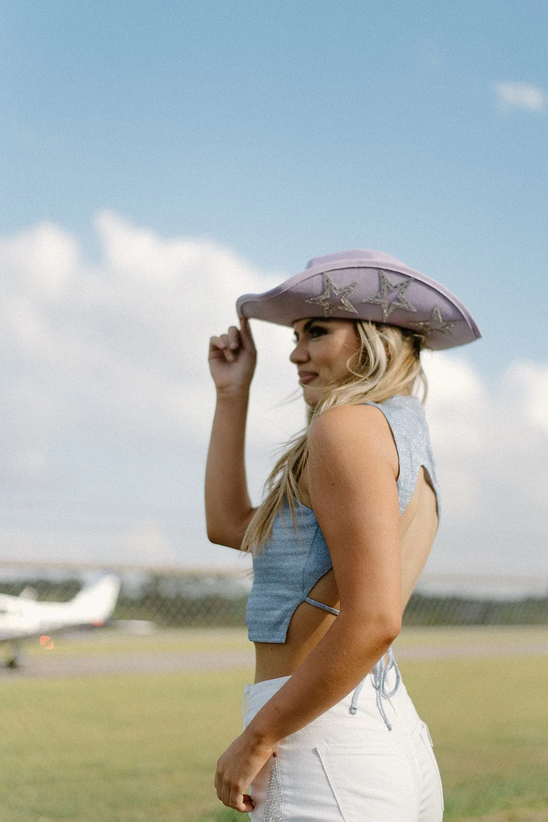 Lavender Glitz Star Cowgirl Hat