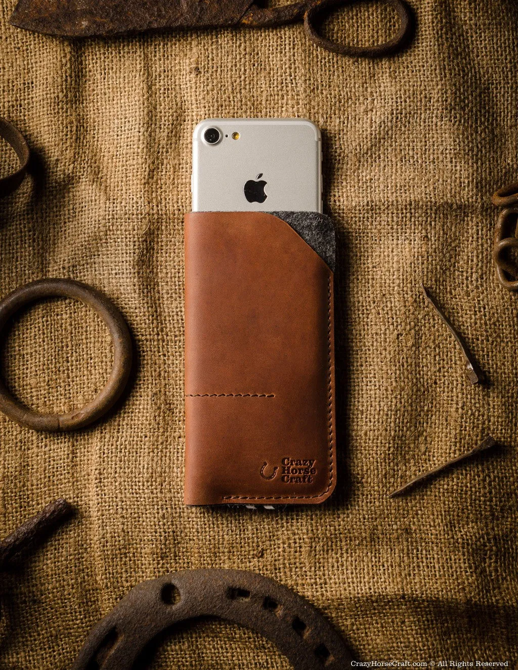 Leather Phone Case / Wallet with Card Pockets | Classic Brown