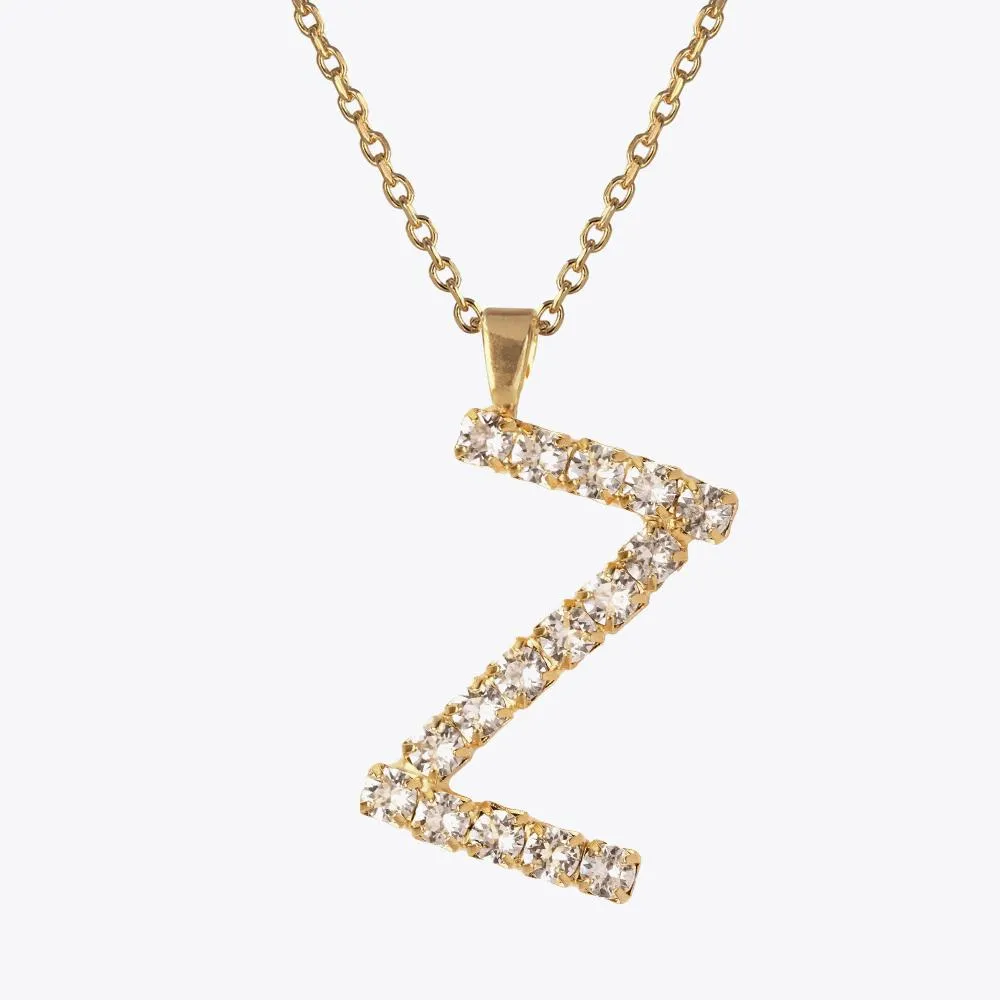 Letter Necklace Z / Crystal