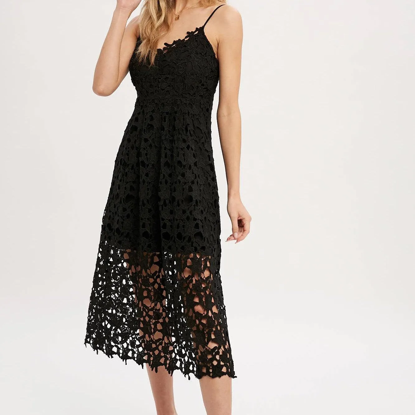 Marybeth Crochet Dress BLACK