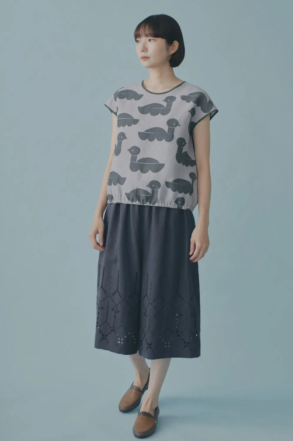 MINA PERHONEN - Sea Birds Top in Grey