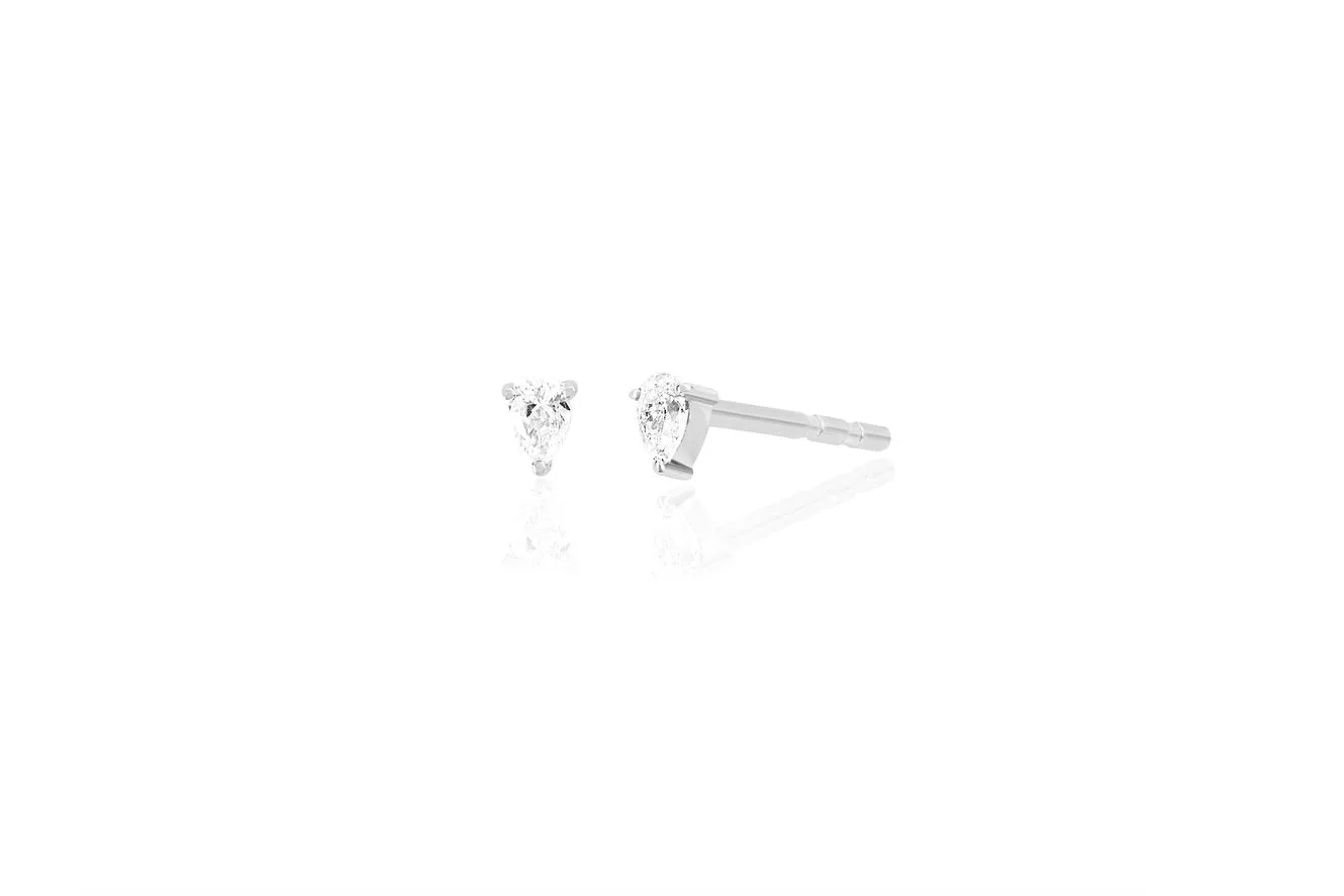 Mini Diamond Pear Stud Earring