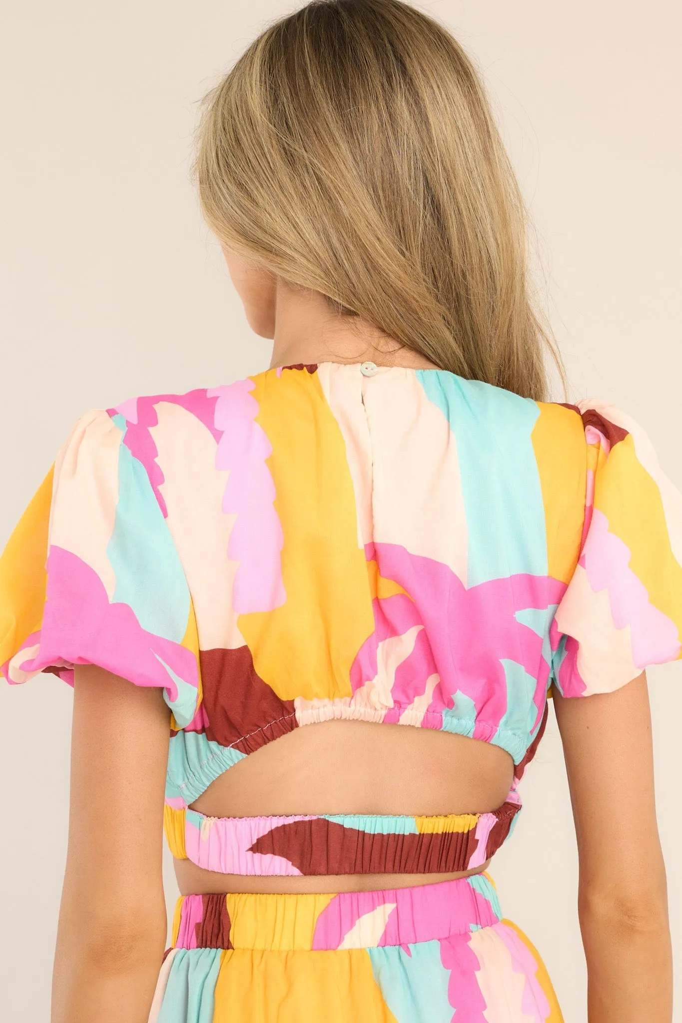 MINKPINK Palmera Pastel Tropical Crop Top