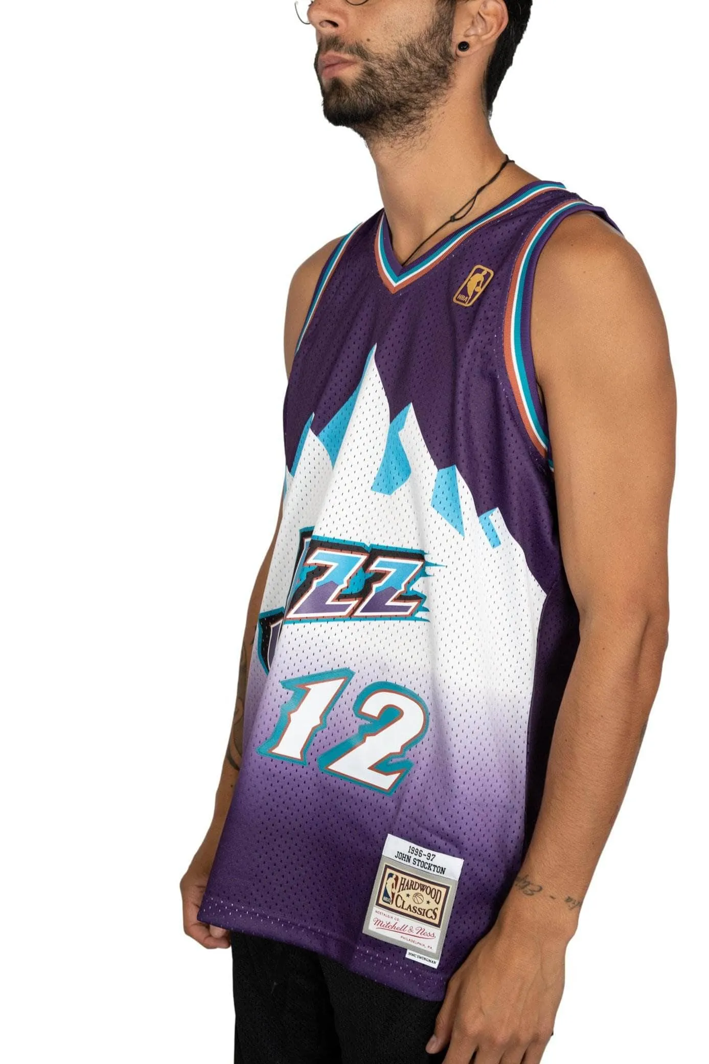 mitchell and ness utah jazz stockton road 96-97 swingman jersey MNCG18153J