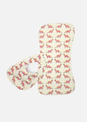 Newborn Bib Burp Cloth - Dino