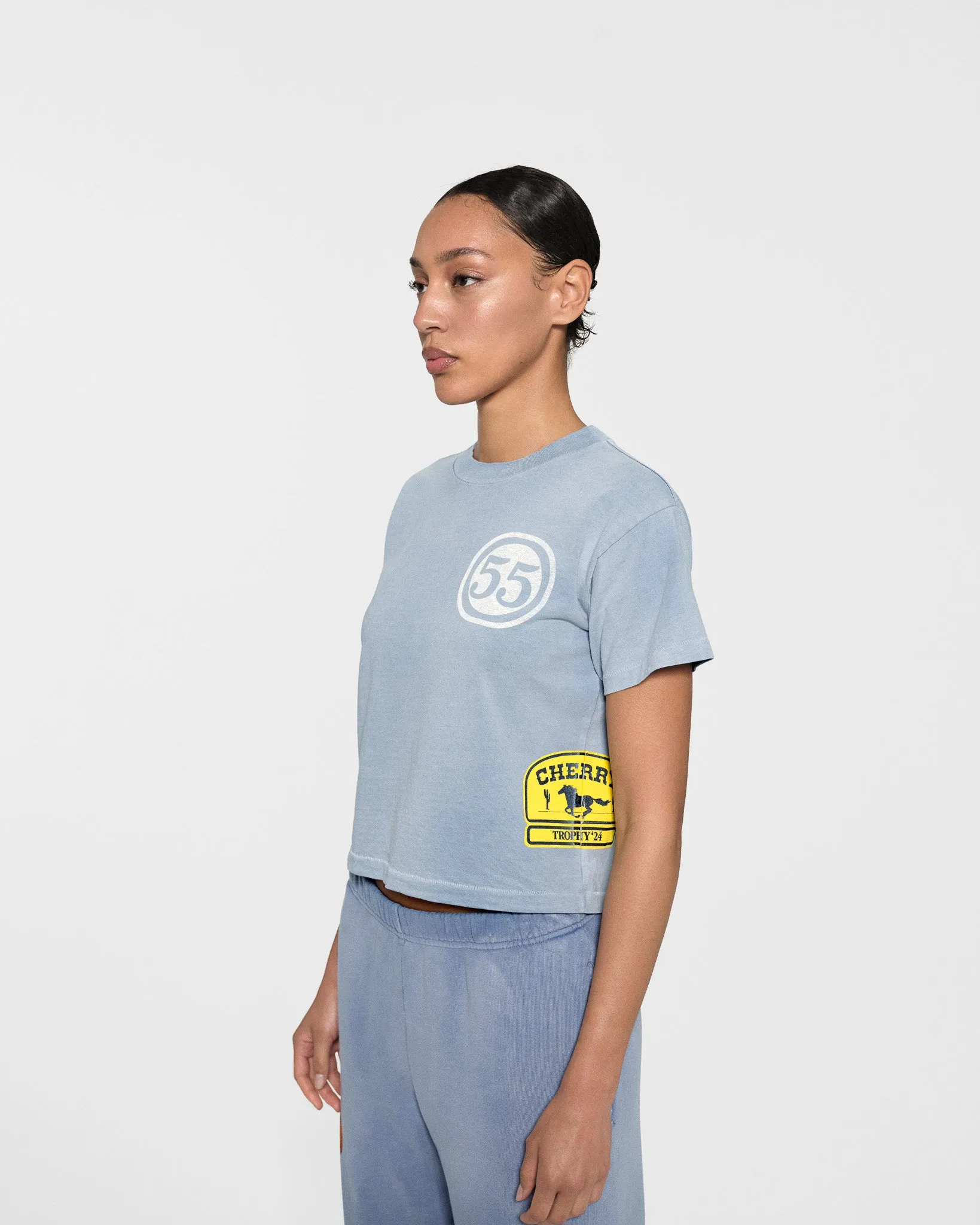 Off Road Boxy Baby Tee (Dusty Blue)