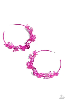 Paparazzi Shimmery Swarm Pink Post Earrings