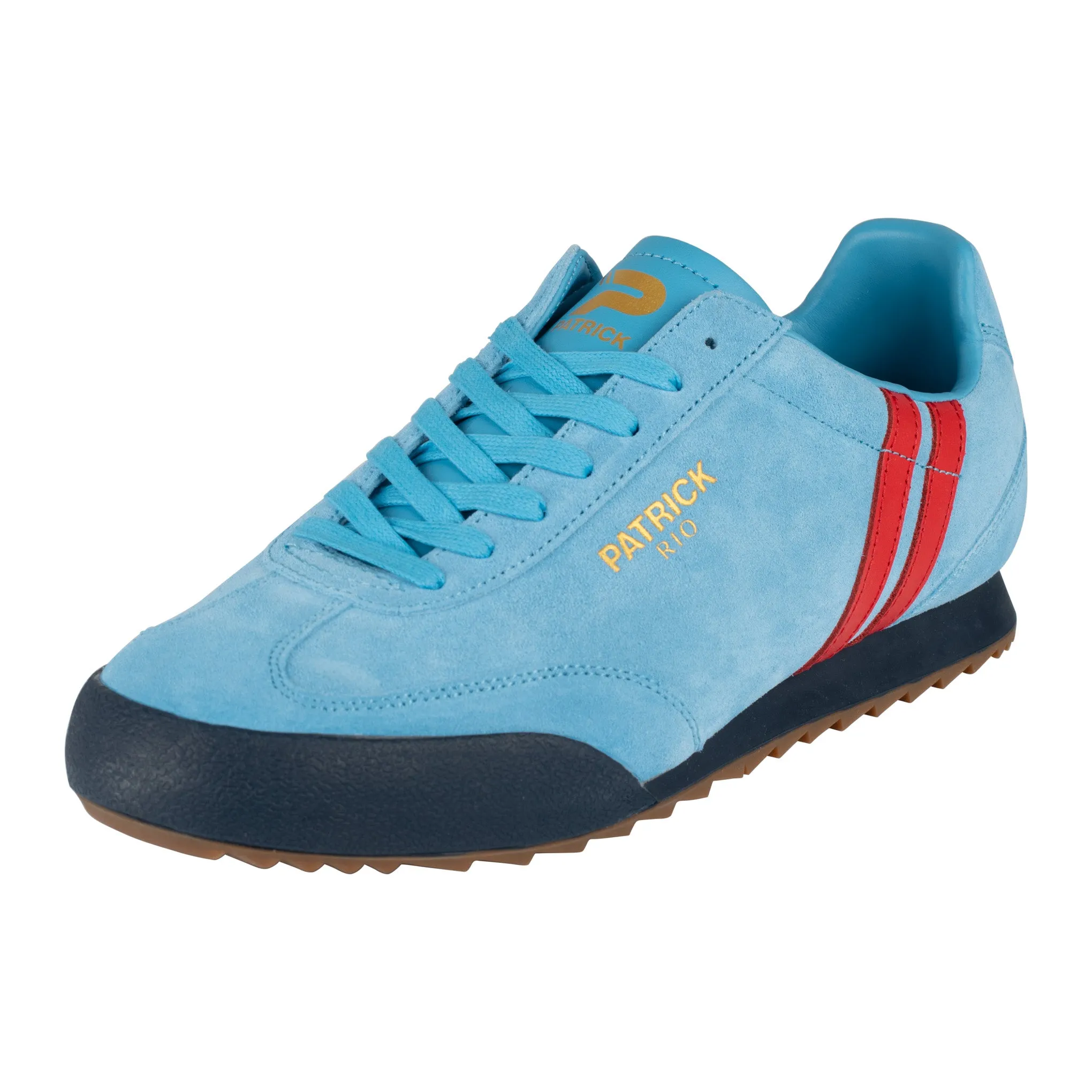 Patrick Rio Suede Trainers Blue/Red