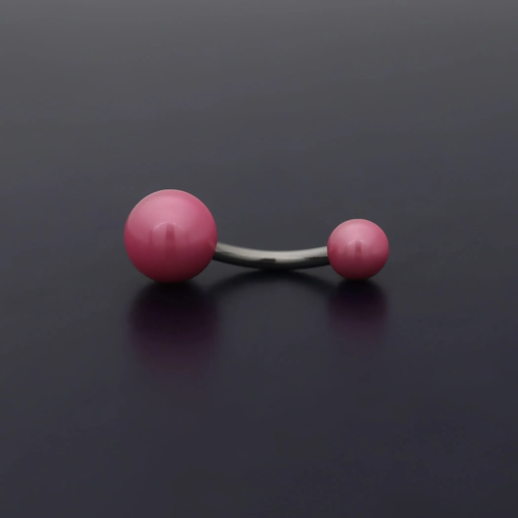 Pearlish Coat Acrylic Balls Belly Button Navel Ring - Pink