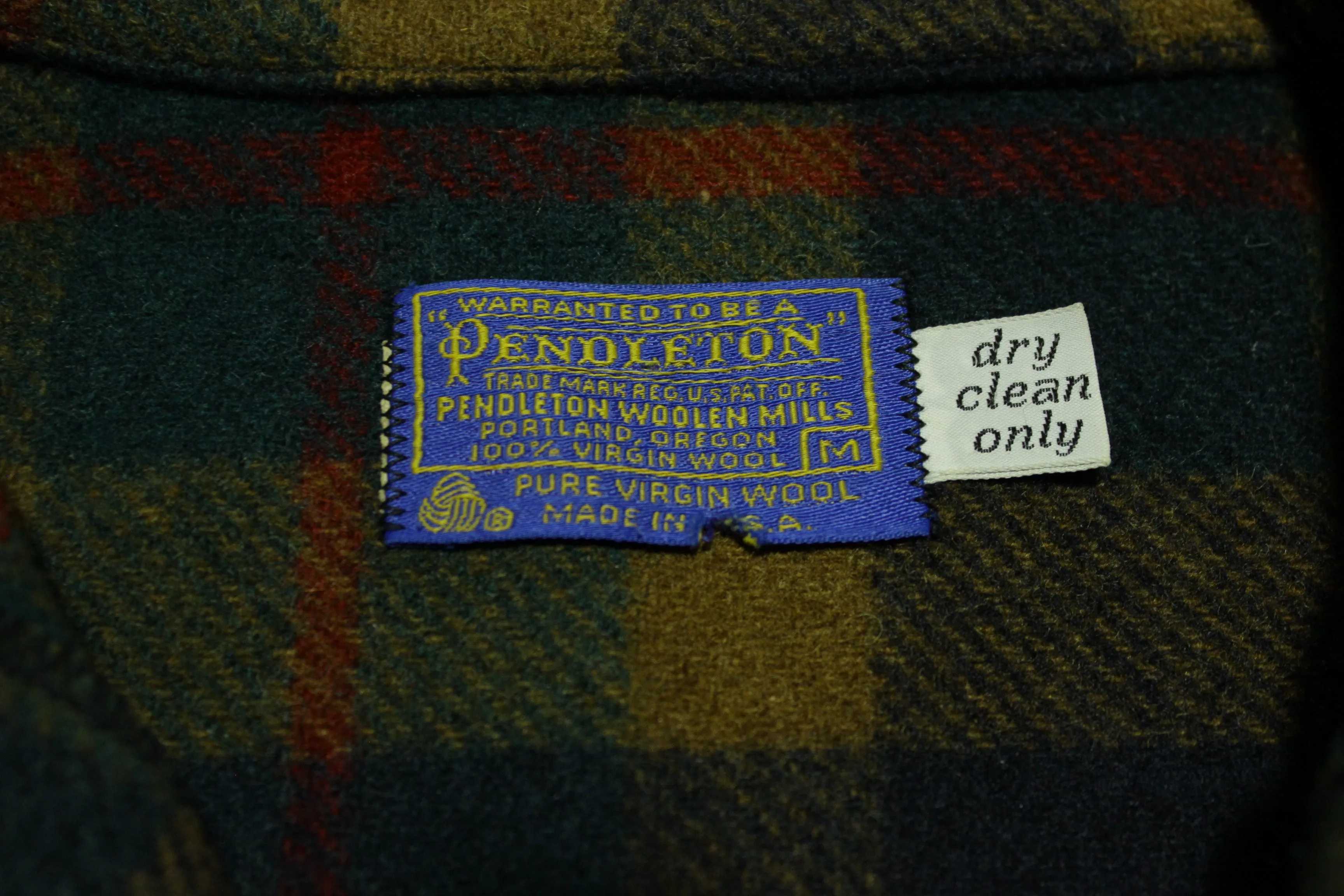 Pendleton Vintage Virgin Wool Thick Heavy Flannel Plaid Shirt Jacket / Coat