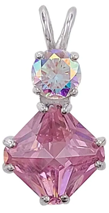 Pink Garnet Mini Magician Stone? with Round Cut Mystic Topaz