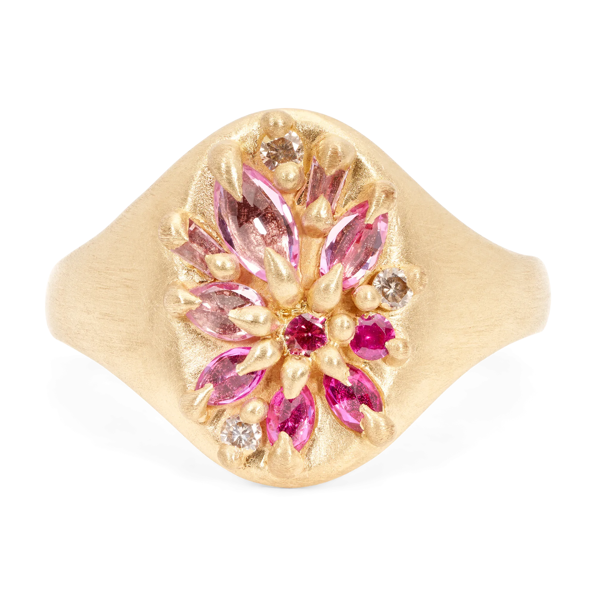 Pink Lotus Signet Ring - Made to Order