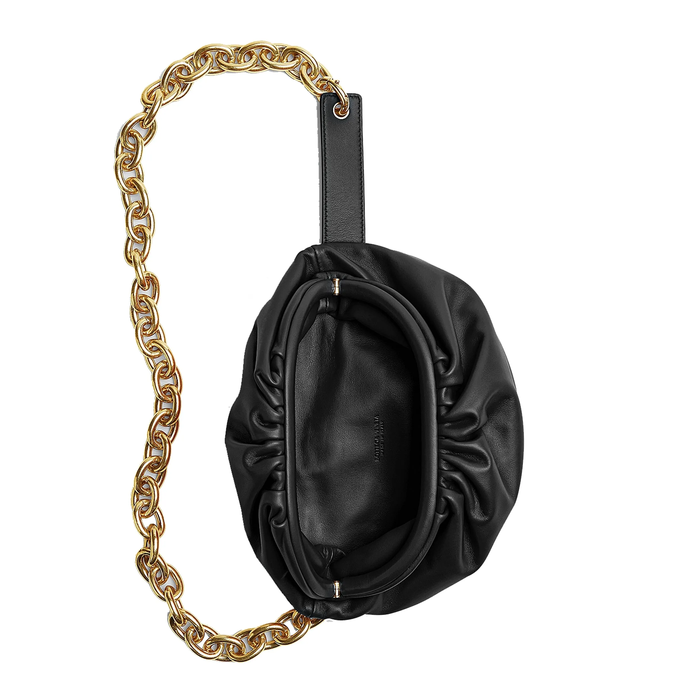 Pouch Chain Belt Bag Mini, Black/Gold