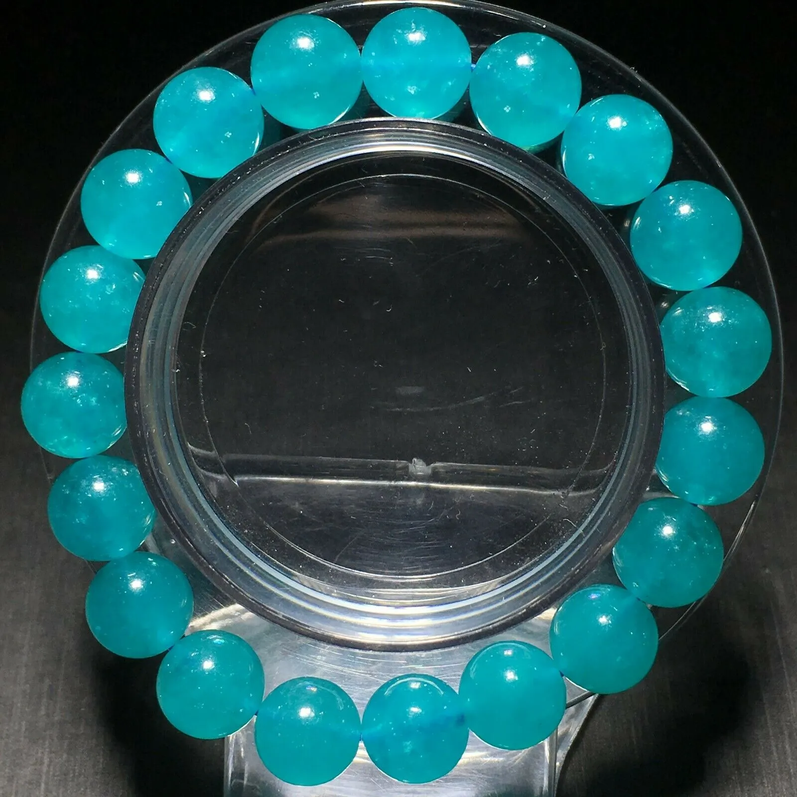 Premium 10/12mm Icy Amazonite Mozambique Bead Bracelet