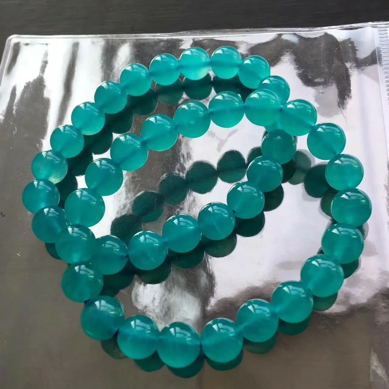 Premium 10/12mm Icy Amazonite Mozambique Bead Bracelet