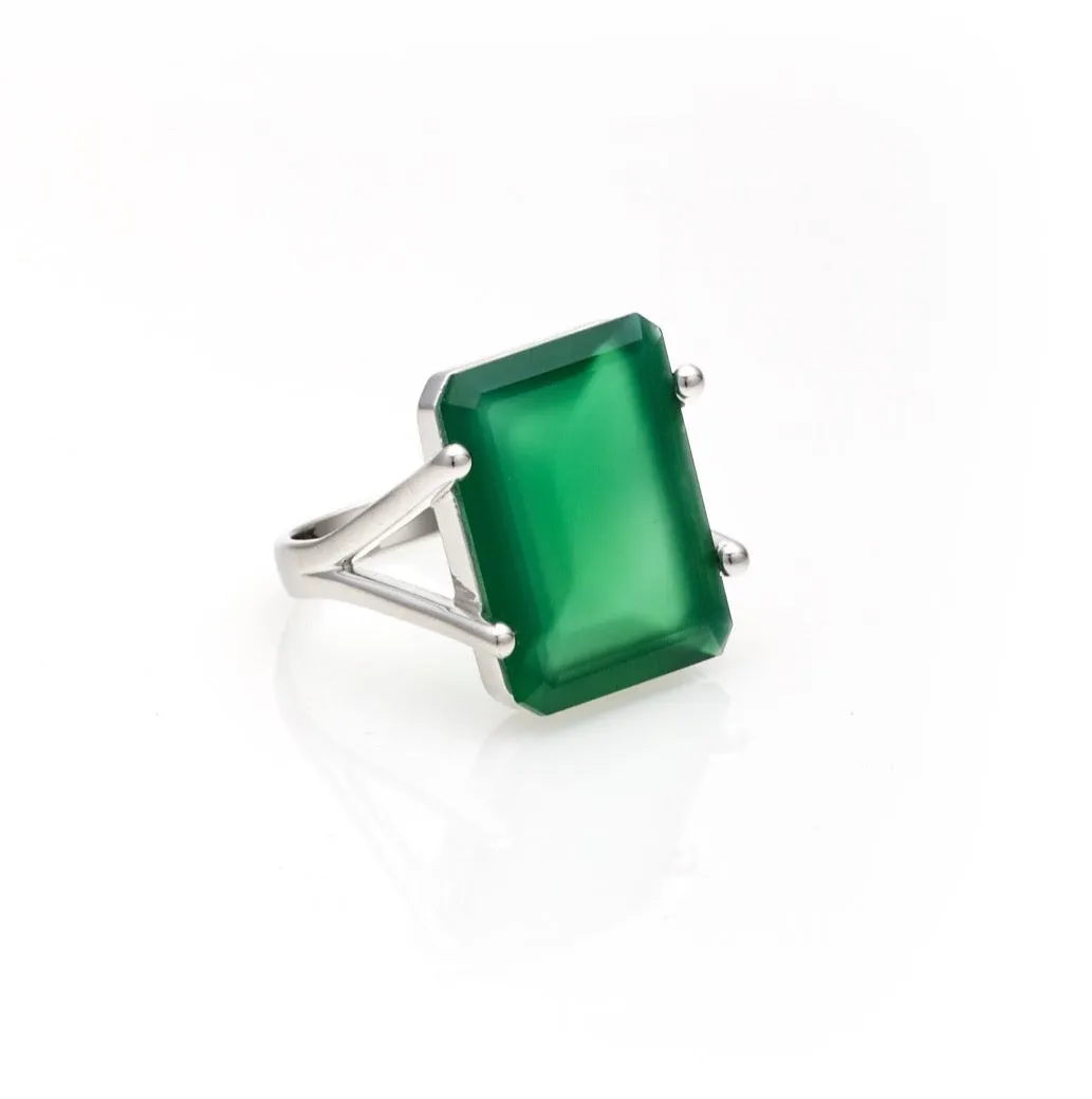 Prima Donna / Green Onyx   Silver / Ring