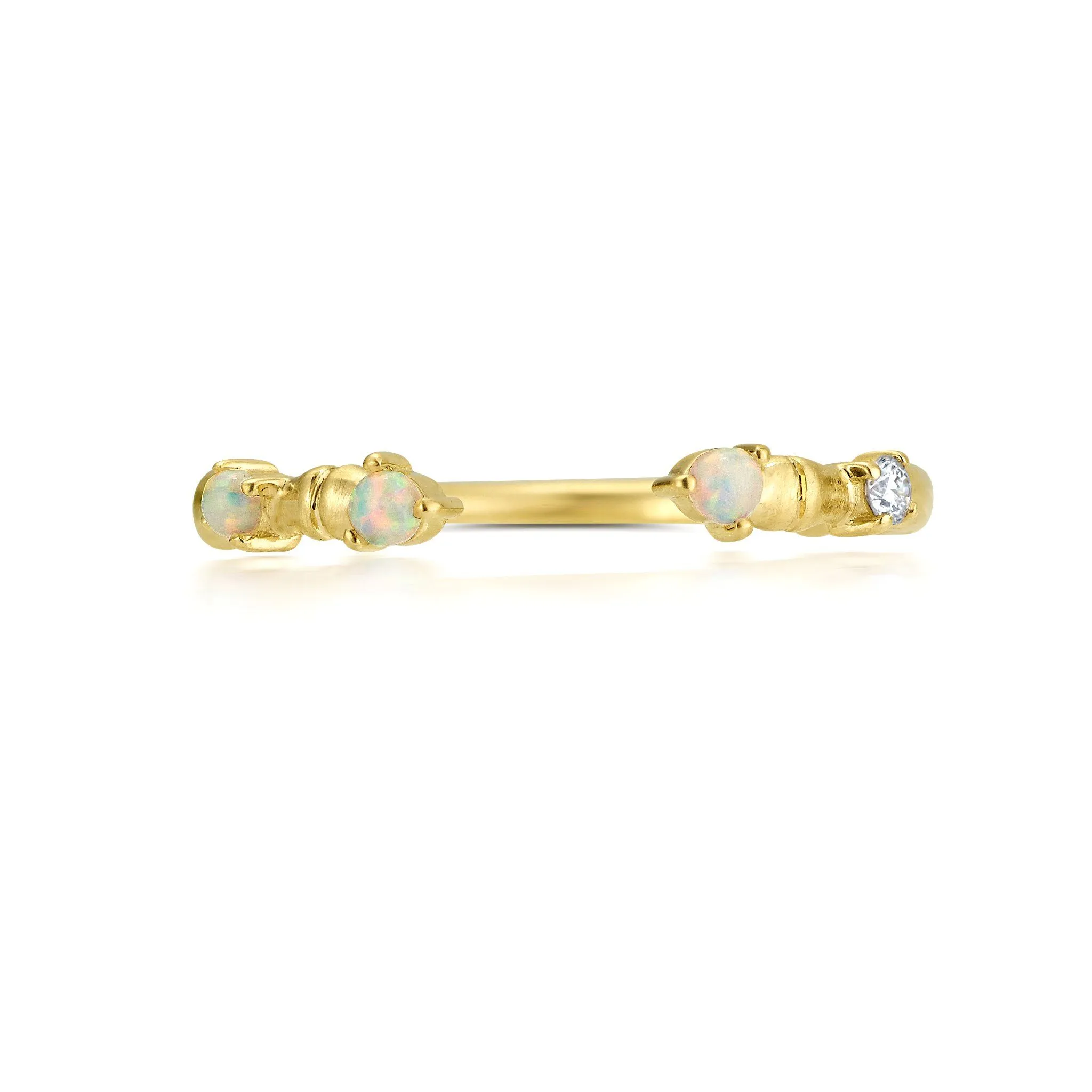 Rattan Open Opal Diamond Ring