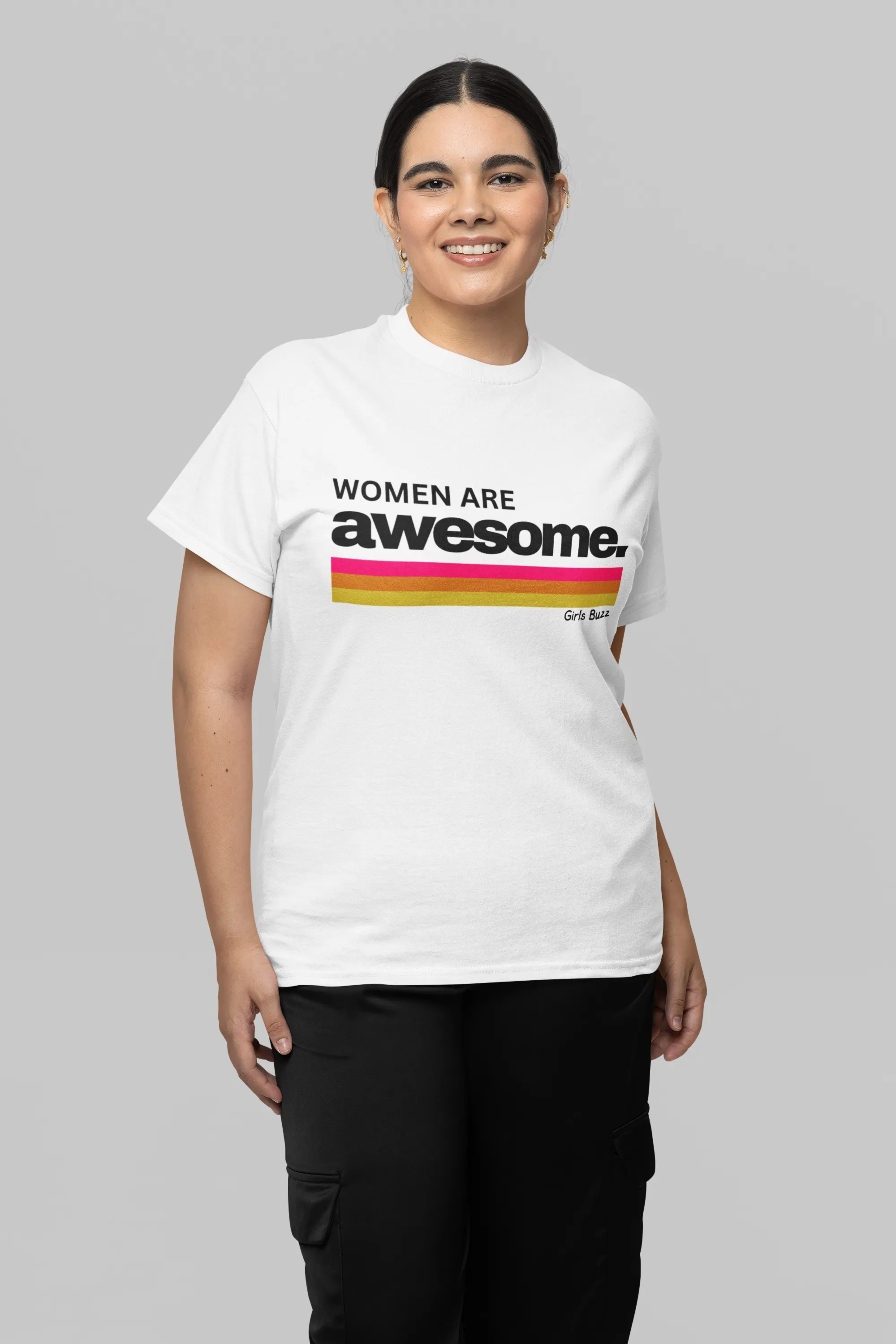 Regular Fit Women Slogan Cotton Tshirt - Women Are Awesome