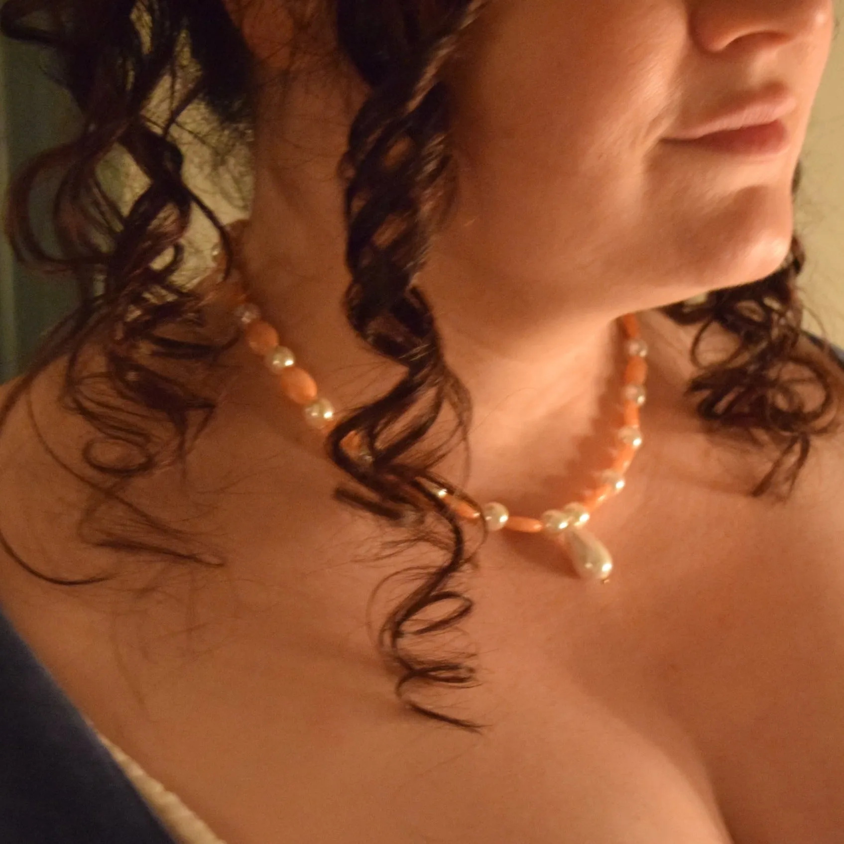 Renaissance Coral and Pearl Necklace