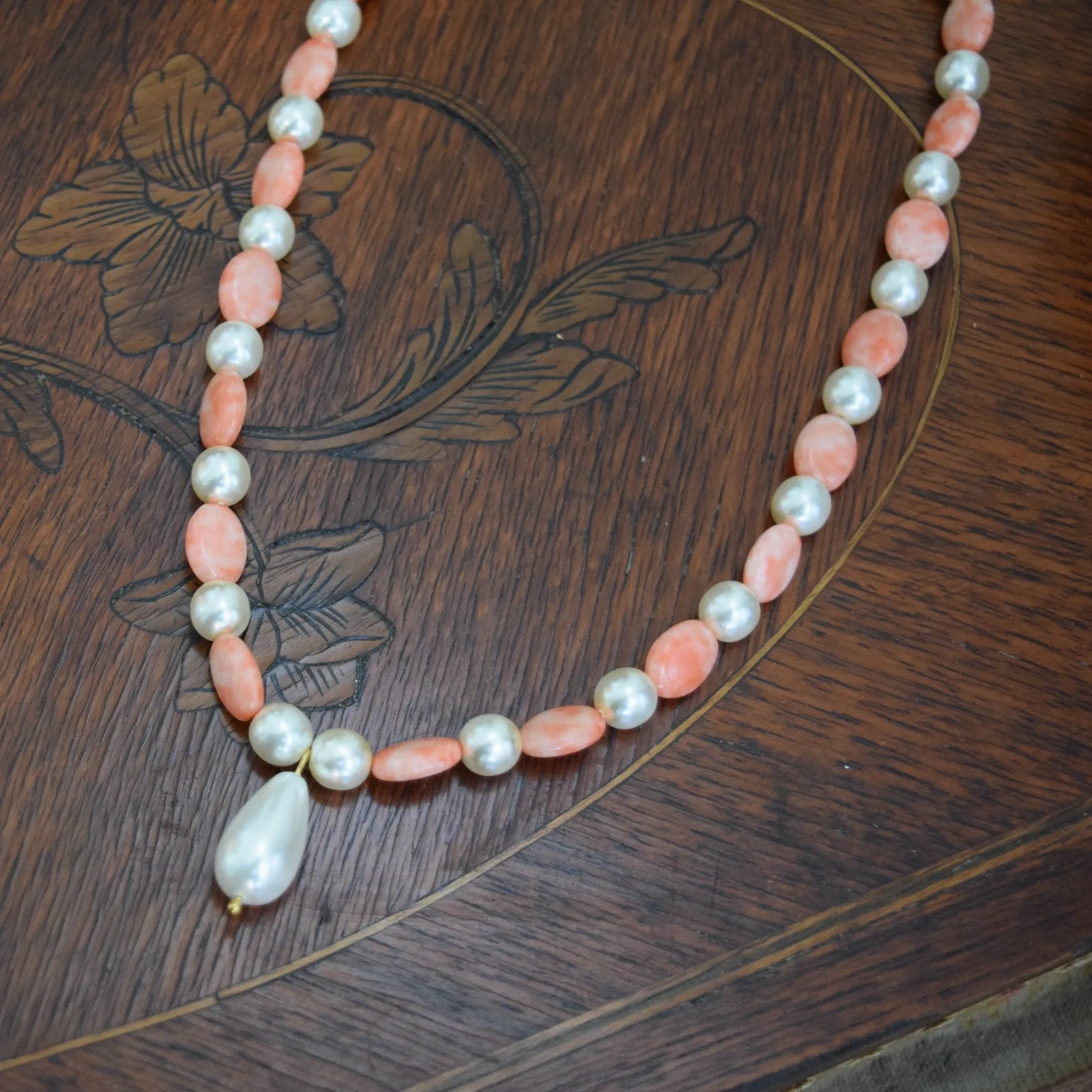 Renaissance Coral and Pearl Necklace