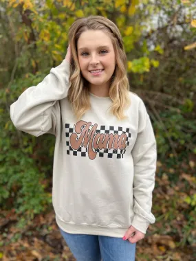 Retro Checkered Mama Sweatshirt