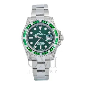 Rolex Submariner Date 116610LN 40MM Green Dial With Diamond Lugs And Bezel