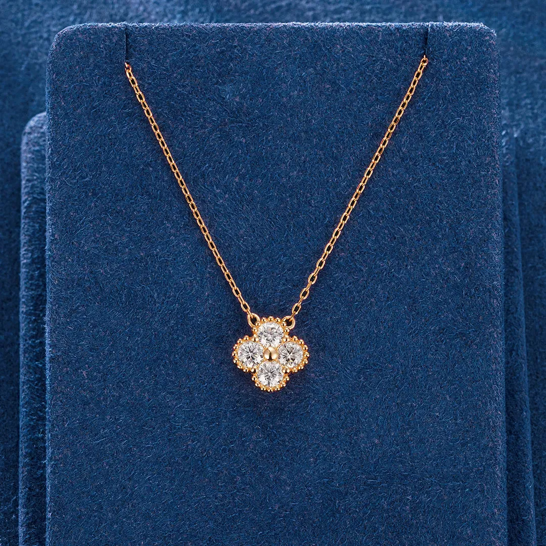 S925 Moissanite Floral Necklace