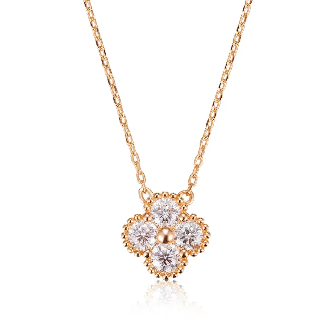 S925 Moissanite Floral Necklace