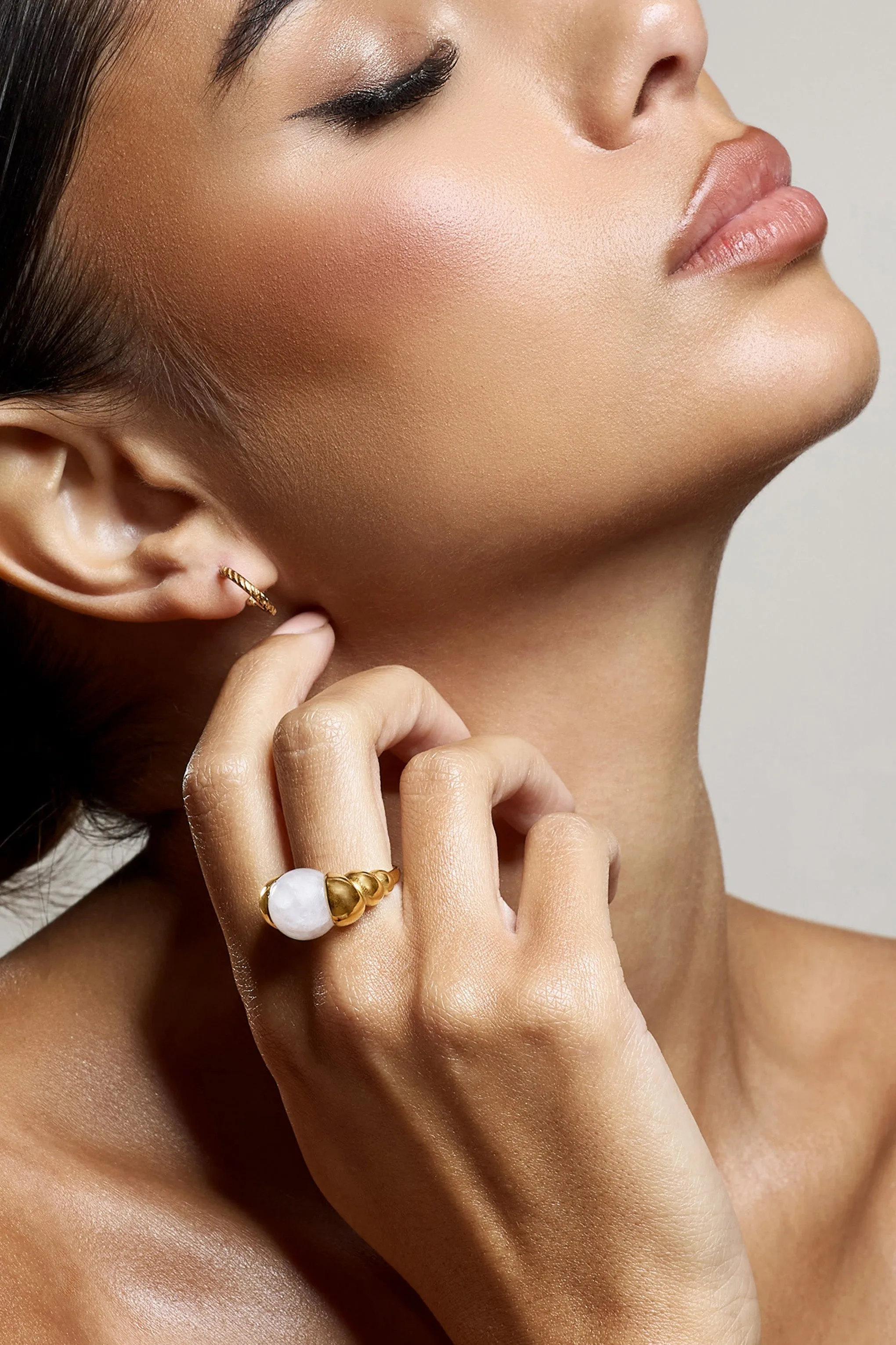 Sabri | Pink Statement Gold Ring