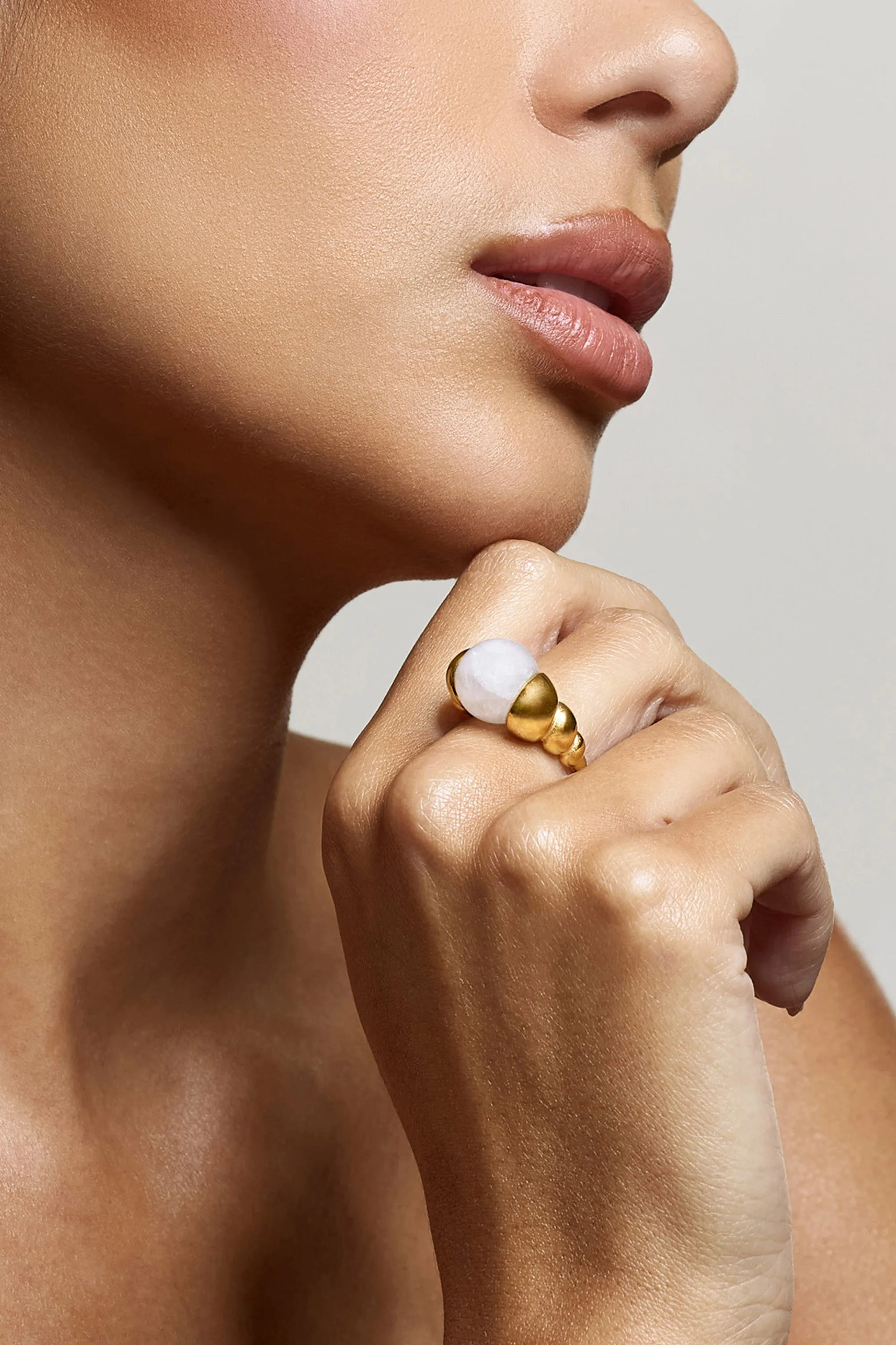 Sabri | Pink Statement Gold Ring