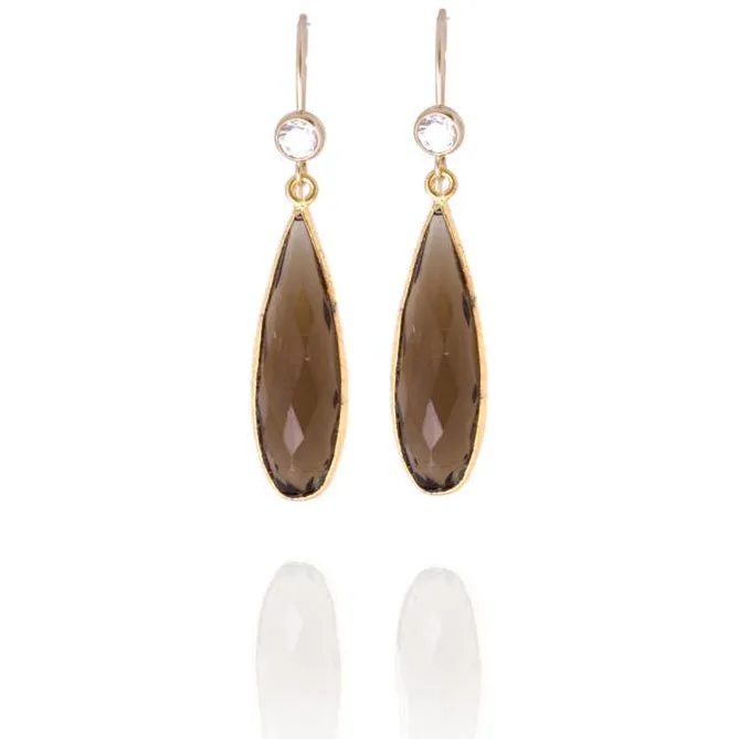 Smoky Quartz Crystal Earrings to Remove Negativity