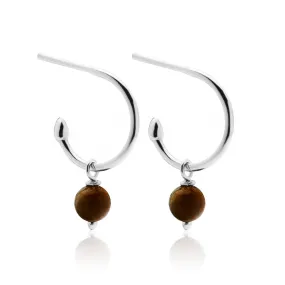 Superfine / Mini Tiger's Eye Hoops / Silver