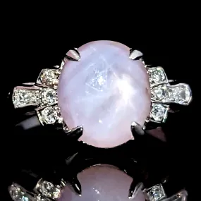 The Bayonne - Estate GIA Graded No Heat Star Sapphire Diamond Gold Ring