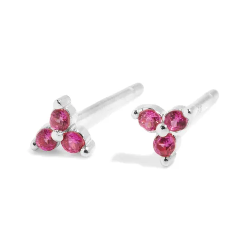 THE SALLY STUD PINK - sterling silver