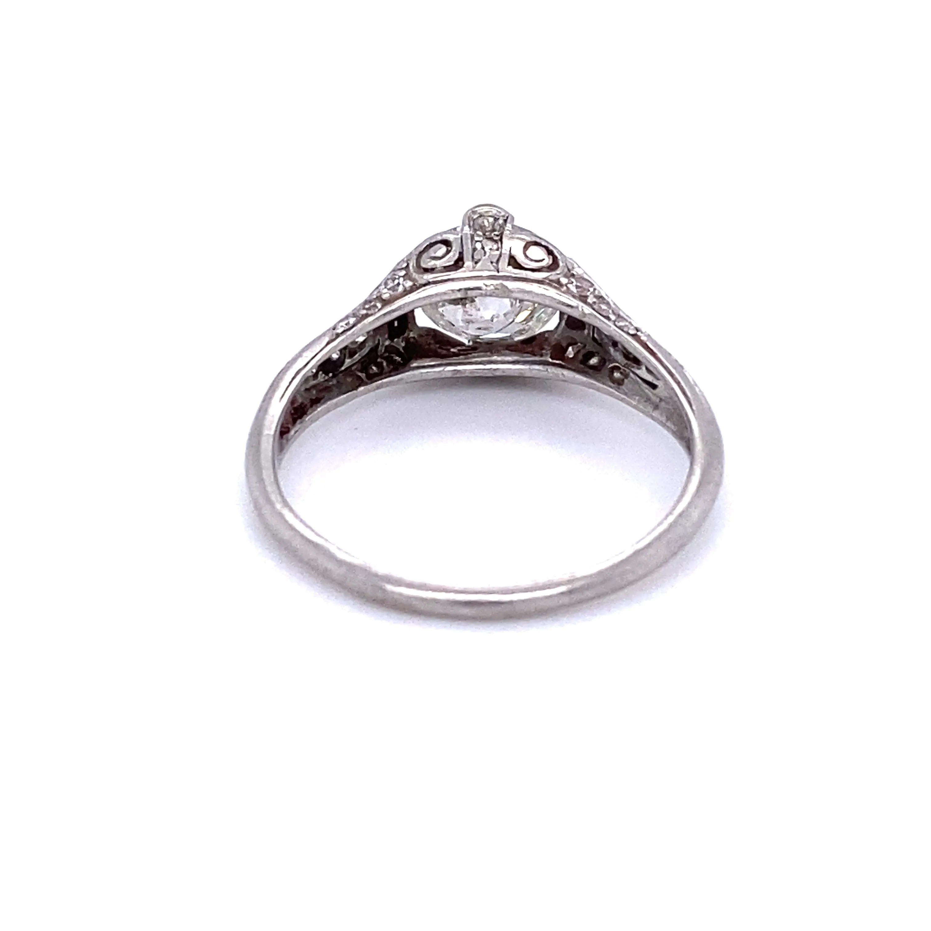 Vintage J/I1 GIA Old European Diamond Platinum Ring