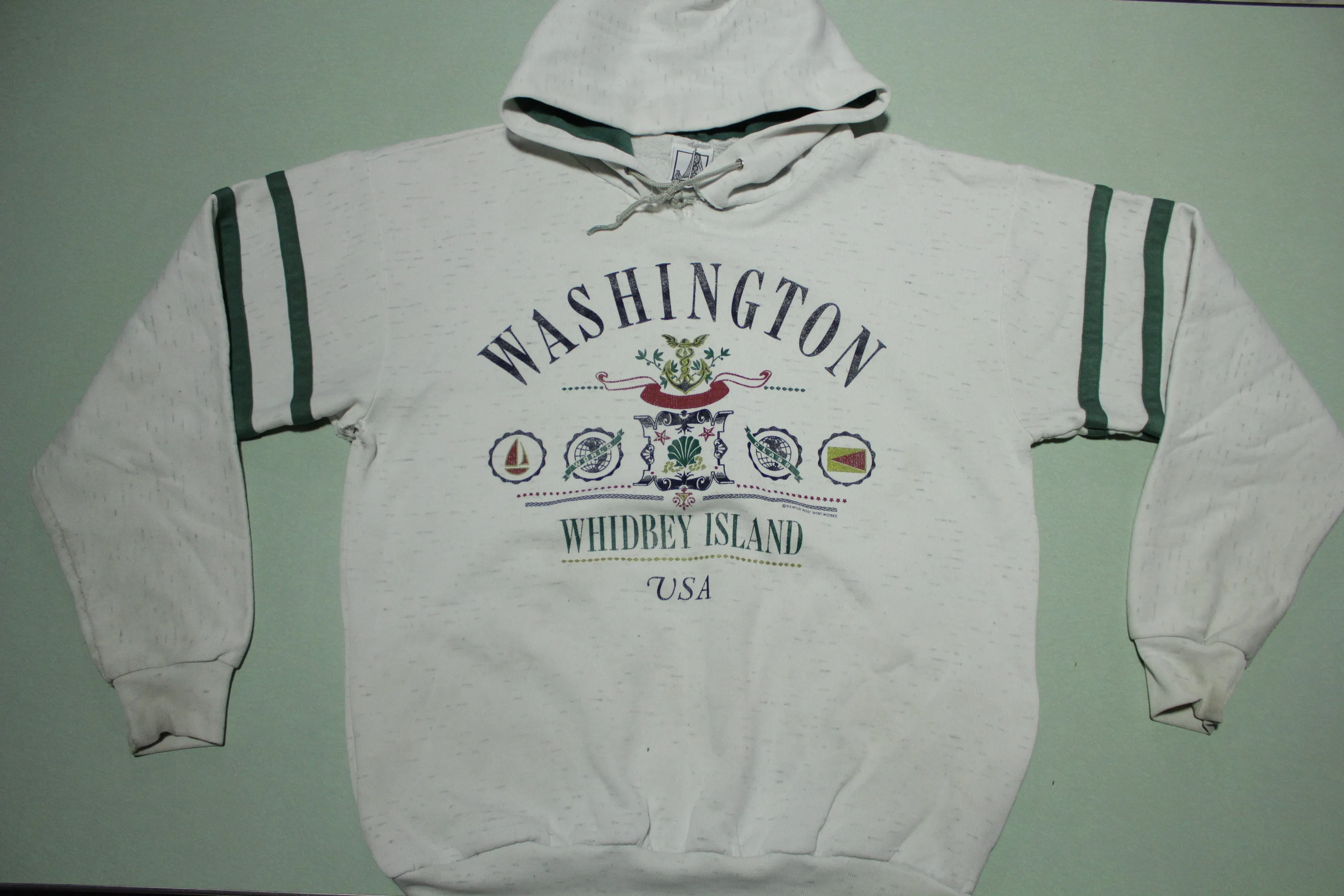 Washington Whidbey Island USA Vintage 90's Hoodie Sweatshirt