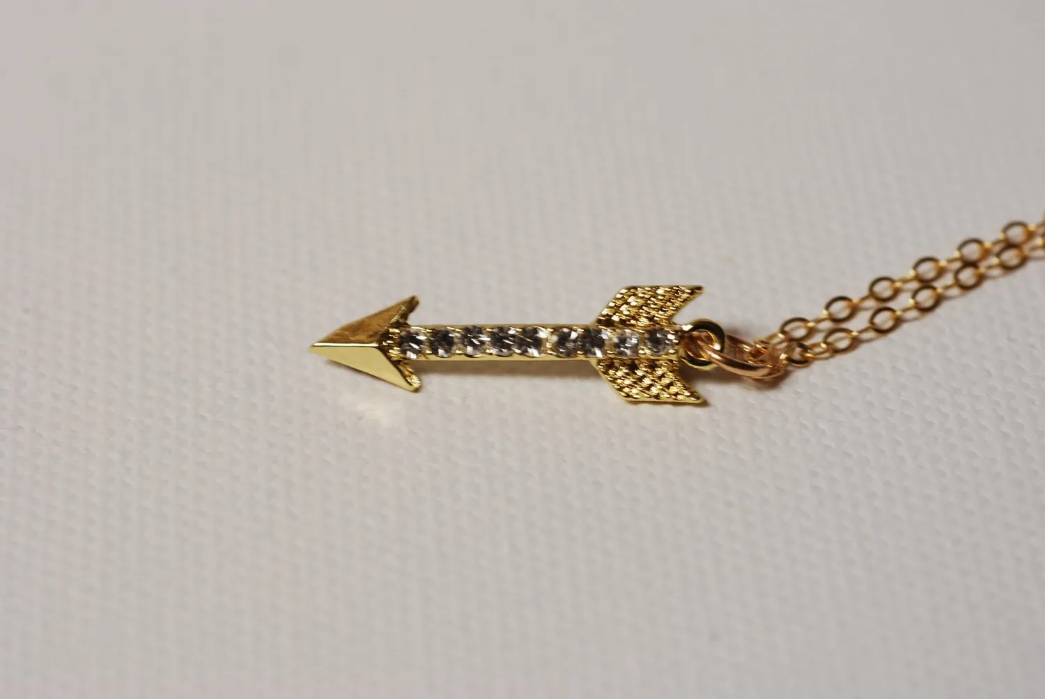 Wholesale Gold Arrow Necklace with Crystals, 24k gold Arrow, Arrow Pendant,Minimalist Arrow,Crystal Arrow Necklace,Dainty Arrow